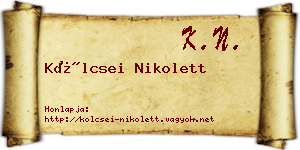 Kölcsei Nikolett névjegykártya