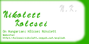 nikolett kolcsei business card